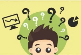 Illustration einer nachdenklichen Person mit Fragezeichen zu Modul 8 des Facebook Ads Kurs