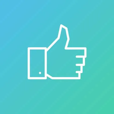 Daumen-hoch-Symbol auf blau-grünem Hintergrund als Zeichen für die Umsetzbarkeit der Akademie Geldmaschine Internet