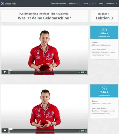Oliver Pfeil in den Videos zur Lektion Was ist deine Geldmaschine? in der Akademie Geldmaschine Internet