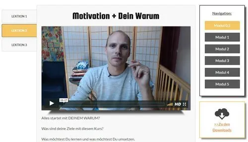 Videolektion Motivation und Dein Warum mit André Lionel Thöne aus der Insta Masterclass