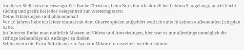 Kundenstimme von Marcel zum Gitarrenkurs Liedbegleitung für Einsteiger von Christian Konrad