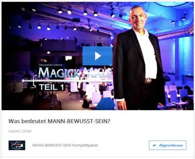 Video Was bedeutet MANN-BEWUSST-SEIN mit Orlando Owen auf der Bühne – Magick Male Inner Circle