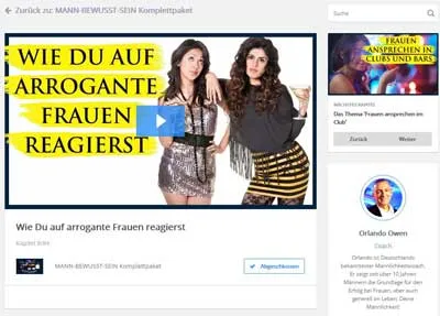 Lektion Wie Du auf arrogante Frauen reagierst im Kurs Mann Bewusst Sein von Orlando Owen