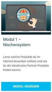Modulkarte Modul 1 – Nischensystem aus dem Kurs von Said Shiripour: seriös erklärt