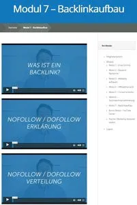Screenshot aus Modul 7 des Kurses von Oliver Lorenz zum Backlinkaufbau
