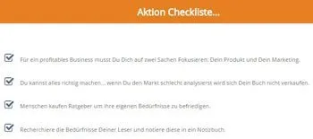 Aktion Checkliste unter den Videos im Online Kurs von Sebastian Rehrl