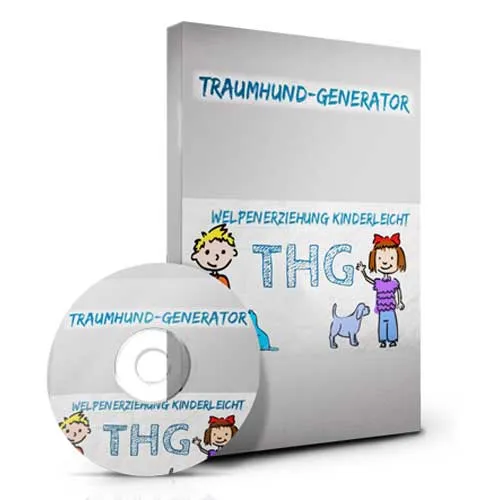Kursbox und DVD des Traumhund Generator – Welpenerziehung kinderleicht