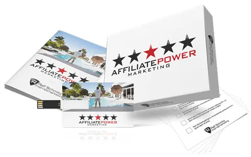 Die Affiliate Power Marketing Box von Ralf Schmitz mit USB-Karte und Handbuch