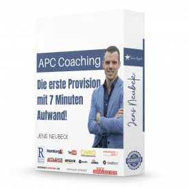 Kursbox APC Coaching von Jens Neubeck mit dem Titel Die erste Provision mit 7 Minuten Aufwand