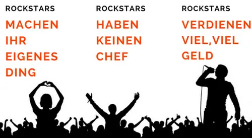 Affiliate Rockstar Grafik: Rockstars machen ihr eigenes Ding, haben keinen Chef und verdienen viel Geld