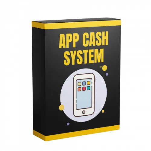 Schwarz-gelbe Kursbox des App Cash Systems mit Smartphone-Symbol