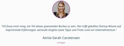 Meinung von Co-Autorin Aimie-Sarah Carstensen (Artnight) zum Buch Außergewöhnlich Erfolgreich 2