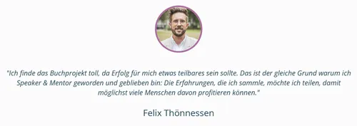 Meinung von Co-Autor Felix Thönnessen zum Buchprojekt Außergewöhnlich Erfolgreich 2