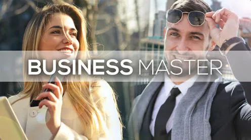Titelbild des Business Master Seminars von Maxim Mankevich mit einer Frau und einem Mann in der Stadt