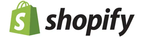 Shopify Logo mit grüner Einkaufstasche – Shopify-Store-Aufbau im eComBuilder