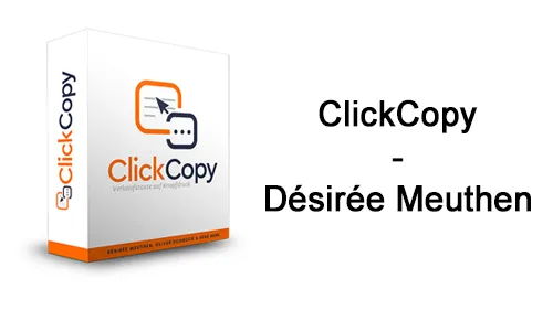 Softwarebox von ClickCopy mit dem Schriftzug ClickCopy – Désirée Meuthen
