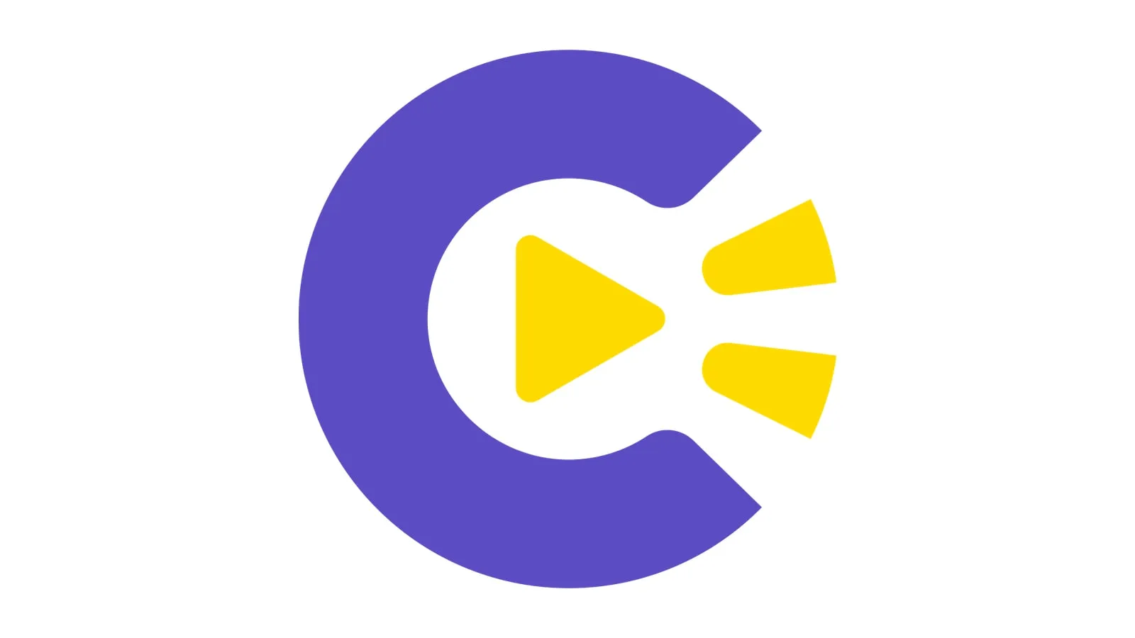 Logo der Kursplattform COACHY: ein lila geschwungenes C mit gelbem Play-Zeichen