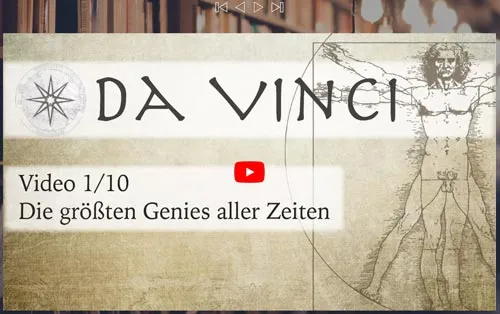 Videoplayer im Da Vinci Master von Maxim Mankevich mit Video 1/10: Die größten Genies aller Zeiten