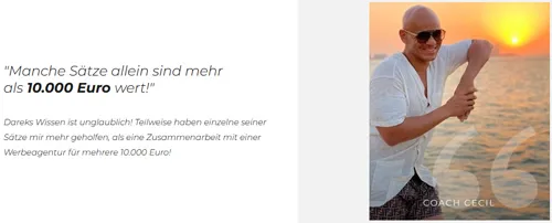 Kundenstimme von Coach Cecil über Darek Shabany: Manche Sätze allein sind mehr als 10.000 Euro wert