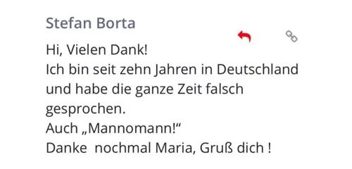 Kundenstimme von Stefan Borta: seit zehn Jahren in Deutschland und die ganze Zeit falsch gesprochen