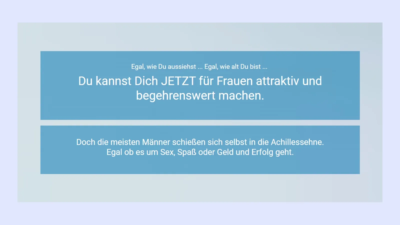 Kursseite von Der außergewöhnliche Mann mit dem Versprechen, sich für Frauen attraktiv und begehrenswert zu machen