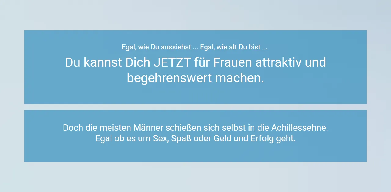 Kursseite von Der außergewöhnliche Mann mit dem Satz Du kannst Dich jetzt für Frauen attraktiv und begehrenswert machen
