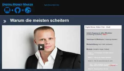 Lektion Warum die meisten scheitern im Digital Money Maker Club mit Video von Gunnar Kessler