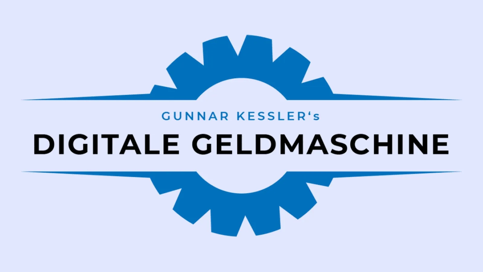 Logo der Digitalen Geldmaschine von Gunnar Kessler auf hellblauem Hintergrund