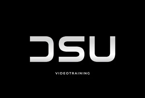 Logo DSU Videotraining der Dropshipping University auf schwarzem Hintergrund