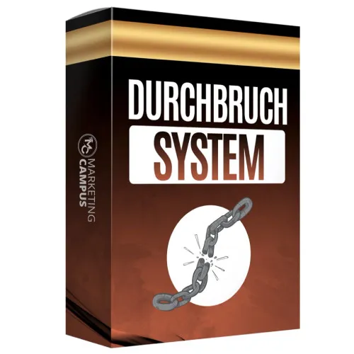 Kursbox des Durchbruch Systems vom Marketing Campus mit einer gesprengten Kette
