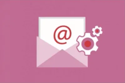 Symbolgrafik zum ClickCopy-Modul E-Mail-Copy mit Briefumschlag und @-Zeichen