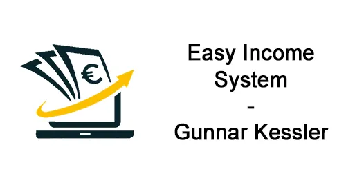 Logo des Easy Income Systems mit Geldscheinen und Laptop neben dem Schriftzug Easy Income System – Gunnar Kessler