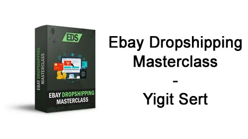 Kursbox der Ebay Dropshipping Masterclass neben dem Schriftzug Ebay Dropshipping Masterclass – Yigit Sert