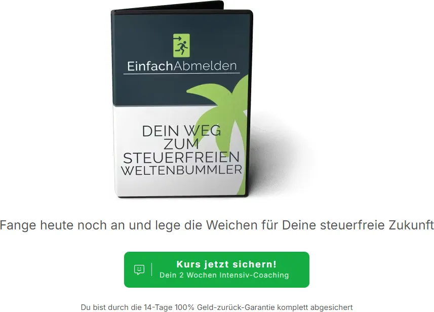 Garantie-Aussage auf der Kursseite von EinfachAbmelden: 14-Tage 100% Geld-zurück-Garantie