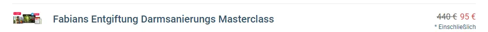 Bestellformular der Masterclass mit dem Preis von 95 Euro