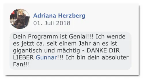 Kommentar von Adriana Herzberg: Dein Programm ist Genial, danke Gunnar