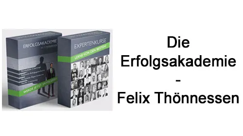 Kursboxen der Erfolgsakademie und der Expertenkurse mit dem Schriftzug Die Erfolgsakademie – Felix Thönnessen
