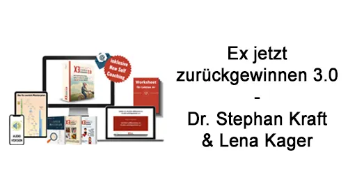 Kursinhalte von Ex jetzt zurückgewinnen 3.0 auf mehreren Geräten mit dem Schriftzug Dr. Stephan Kraft & Lena Kager