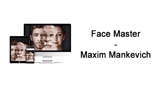 Face Master Kurs auf Monitor, Tablet und Smartphone neben dem Schriftzug Face Master – Maxim Mankevich