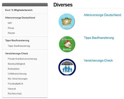 Bonus Modul Diverses im Finanz Kurs mit Altersvorsorge, Tipps zur Baufinanzierung und Versicherungs-Check