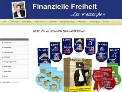 Mitgliederbereich des Finanzielle Freiheit Masterplan von Thorsten Wittmann mit Modulübersicht