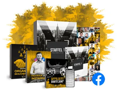 Kursboxen der Finest Audience MasterClass Staffel 1 mit Workbook, Bonuskursen und Netzwerk-Gruppe