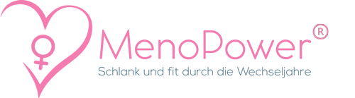 Logo des Online-Kurses MenoPower von Gabriela Höper mit dem Slogan Schlank und fit durch die Wechseljahre