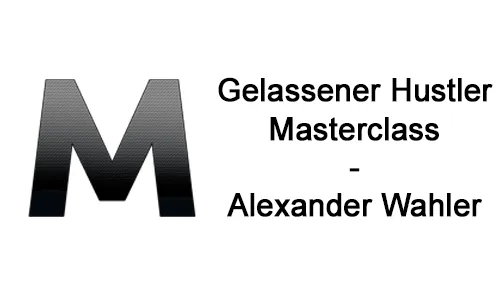 Logo der Gelassener Hustler Masterclass mit dem Schriftzug Gelassener Hustler Masterclass – Alexander Wahler