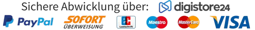 Sichere Abwicklung des Geld Master Kaufs über Digistore24 mit PayPal, Sofortüberweisung, Maestro, Mastercard und Visa