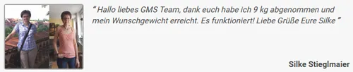Kundenstimme von Silke Stieglmaier: 9 kg abgenommen und Wunschgewicht erreicht mit Gesund macht schlank