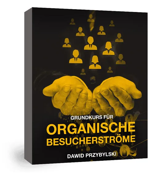 Schwarz-gelbe Kursbox des Grundkurses für organische Besucherströme von Dawid Przybylski