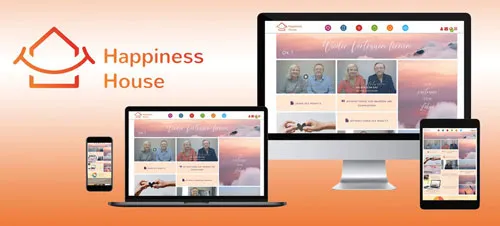 Mitgliederbereich des Happiness House auf Monitor, Laptop, Tablet und Smartphone