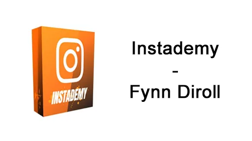 Orange Kursbox der Instademy mit Instagram-Logo und dem Schriftzug Instademy – Fynn Diroll