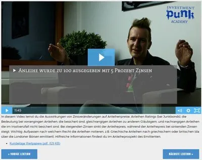 Video-Lektion der Investment Punk Academy mit Gerald Hörhan zum Thema Anleihen